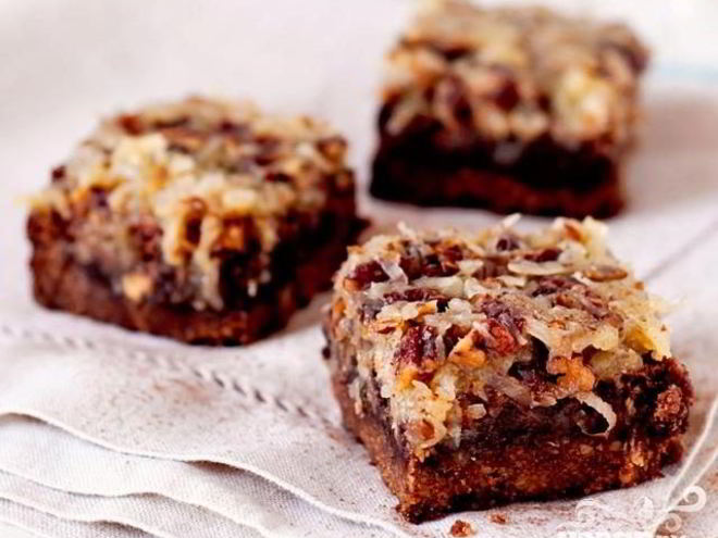 Рецепт пирожных с орехами и кокосовой стружкой