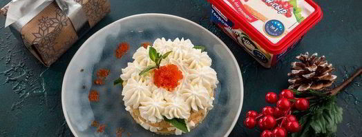 пирожные с творожным сыром, зеленью и красной икрой. Шаг 11