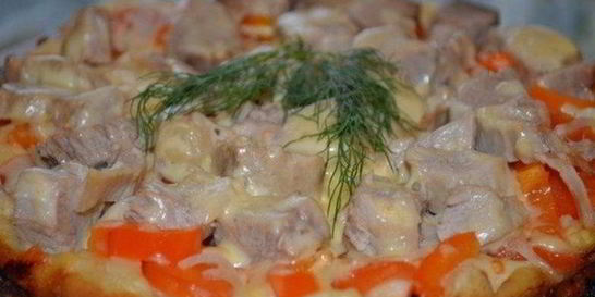 Быстрая пицца на сковороде с любой начинкой