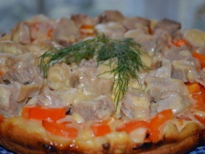 Рецепт быстрой пиццы на сковороде с любой начинкой