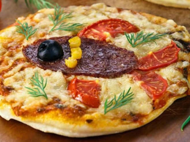 Рецепт детской пиццы рыбка