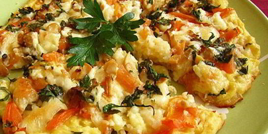 Картофельная пицца с моцареллой и грибами