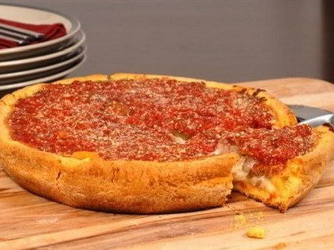 Рецепт пиццы фаршированной сыром и овощами по-чикагски