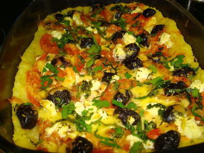 Рецепт пиццы из картофеля с оливками