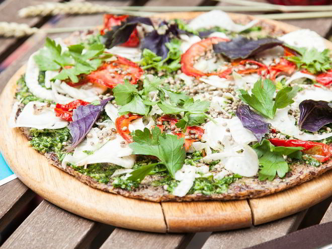 Рецепт пиццы из семян льна и миндаля