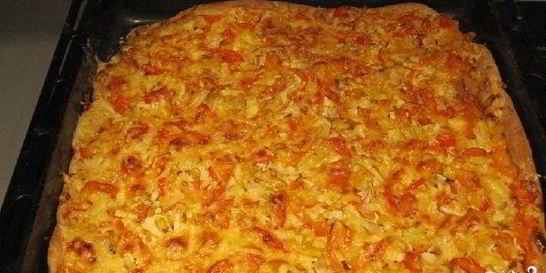 Пицца из слоеного бездрожжевого теста