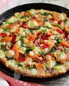 Пицца из жидкого теста на майонезе