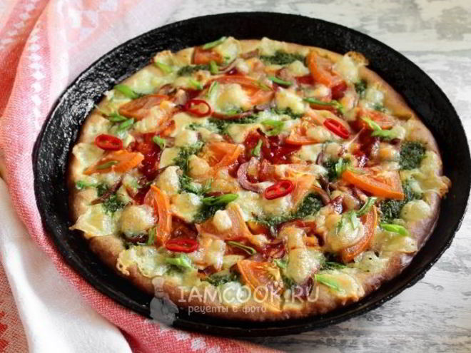 Рецепт пиццы из жидкого теста на майонезе