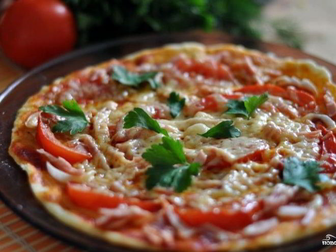 Рецепт пиццы минутка в микроволновой печи