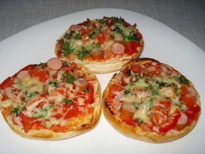 Рецепт пиццы на булочках