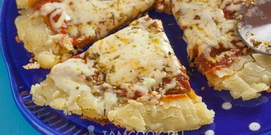 Пицца на сковороде без муки