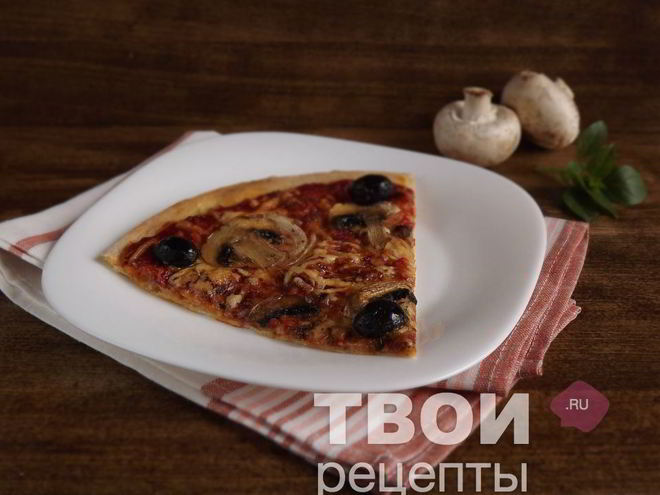 Рецепт пиццы с грибами