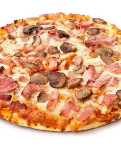 Пицца с ветчиной и грибами