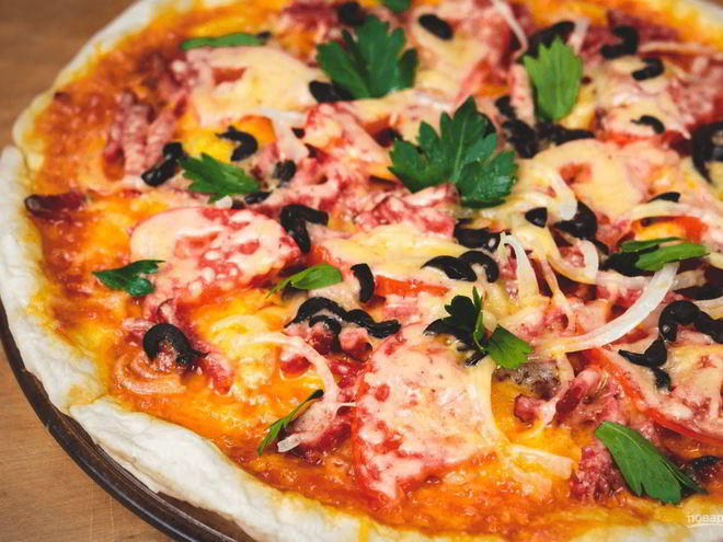 Рецепт пиццы в микроволновой печи