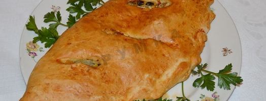 закрытая пицца кальцоне с курицей и грибами. Шаг 13