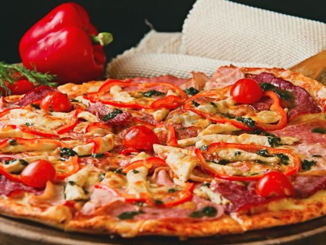 Рецепт заливной пиццы на кефире в духовке