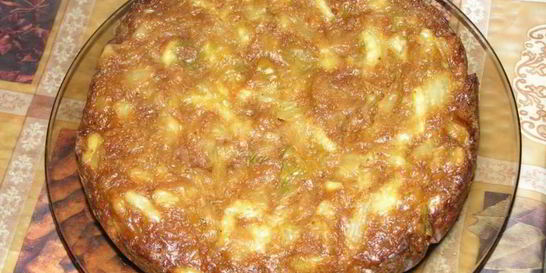 Капустная шарлотка в духовке