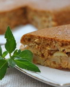 Постная шарлотка с яблоками