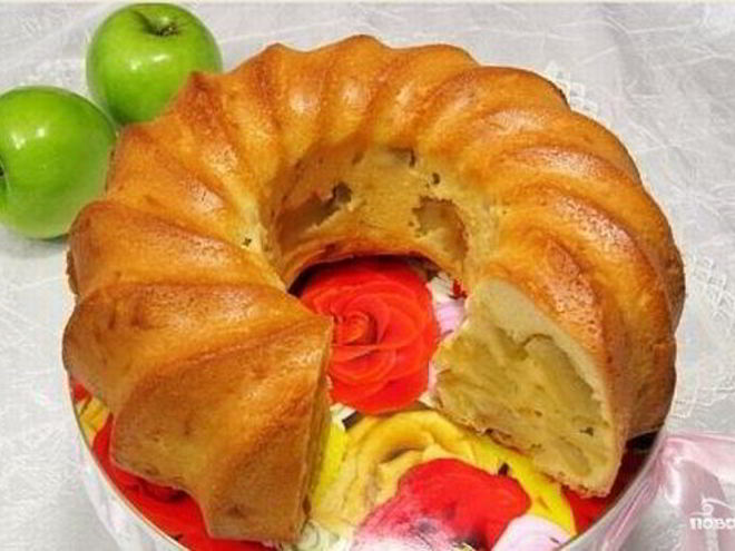 Рецепт шарлотки с яблоками на кефире