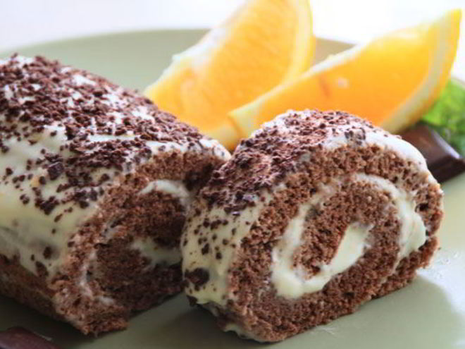 Рецепт шоколадна-апельсинового рулет