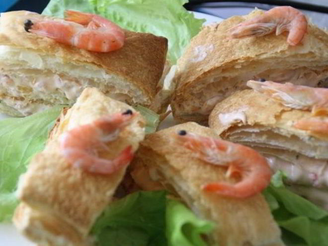 Рецепт слоек с креветками