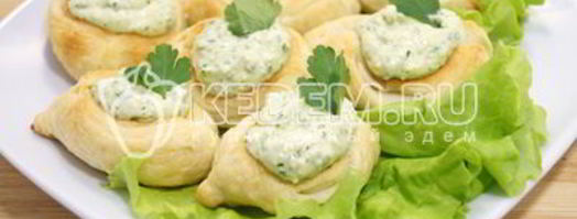 слойки с сырной пастой. Шаг 9