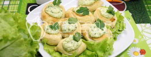 слойки с сырной пастой. Шаг 10