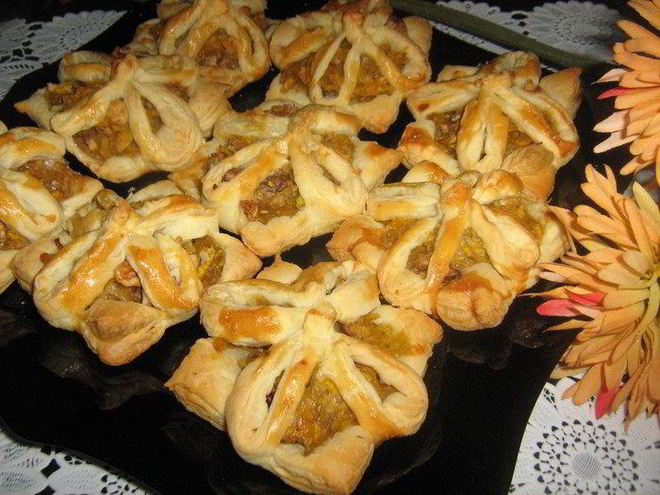 Рецепт слоек с тыквой и грецким орехом