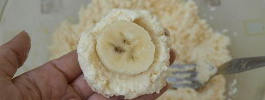 кокосовые сырники с бананом. Шаг 5
