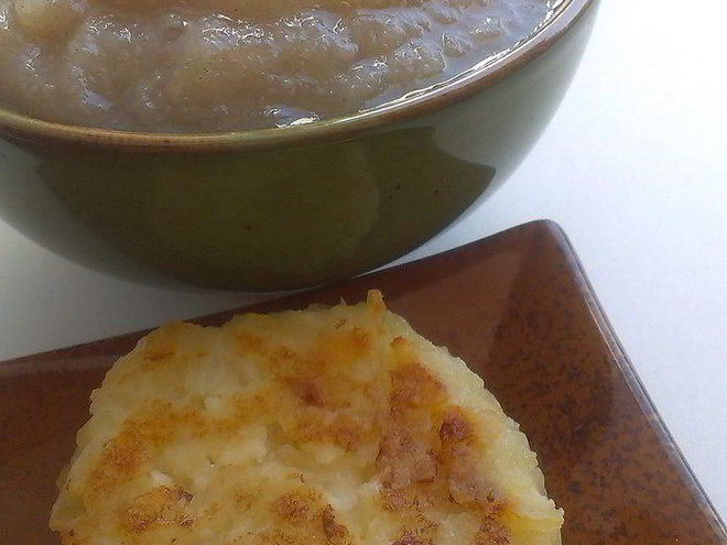 Рецепт саксонских творожников с яблочным муссом