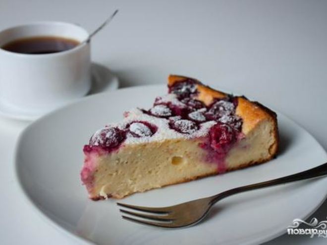 Рецепт творожника с вишней
