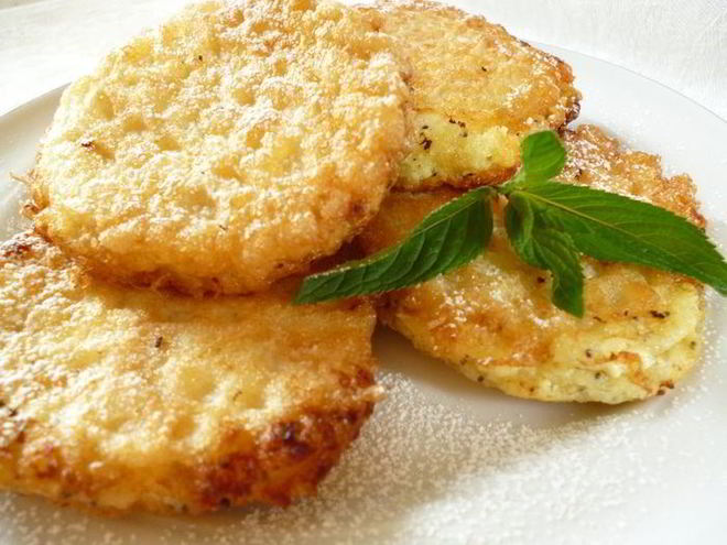 Рецепт вафельных сырников с абрикосами