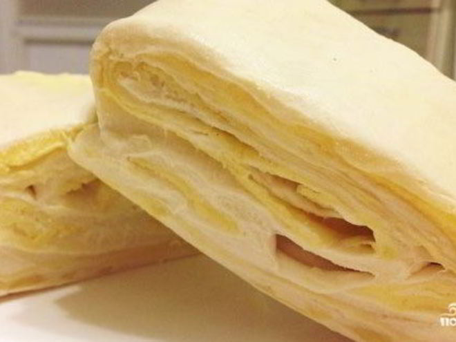 Рецепт слоеного теста без дрожжей