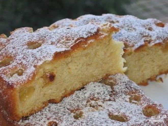 Рецепт бисквита с яблоками