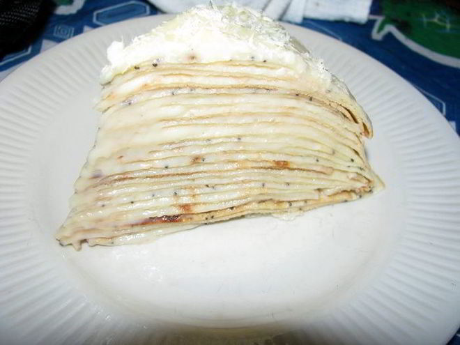 Рецепт блинного торта с заварным кремом