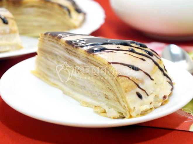 Рецепт блинного торта со сгущенкой