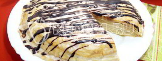 блинный торт со сгущенкой. Шаг 12