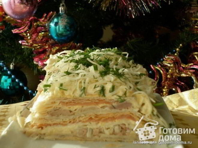 Рецепт чудесного закусочного наполеона