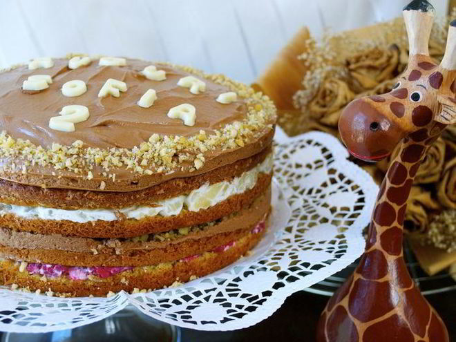 Рецепт фруктового торта с шоколадной глазурью