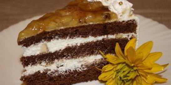 Шоколадно-банановый торт