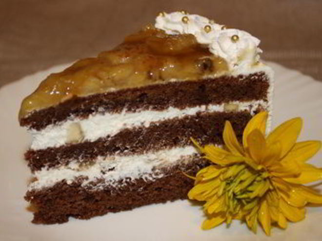 Рецепт шоколадна-бананового торт