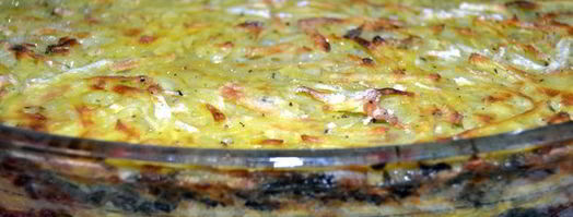 слоеный картофельный торт с солеными грибами. Шаг 9