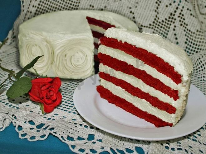 Рецепт торта красного бархат на кефире