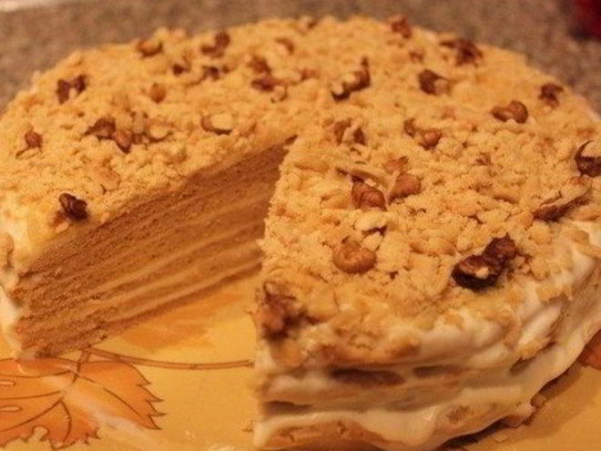 Рецепт торта медовик со сметанным кремом по-домашнему