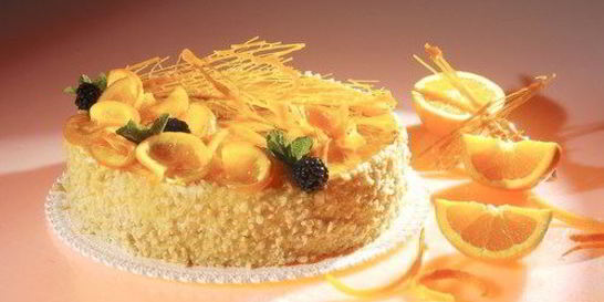 Торт с грецкими орехами и апельсинами