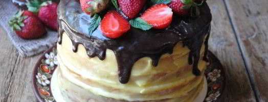 торт с клубникой и заварным кремом. Шаг 25