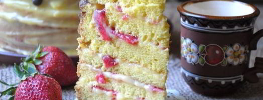 торт с клубникой и заварным кремом. Шаг 26