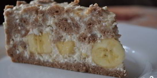 Творожно-банановый торт