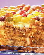 Творожный торт с виноградом