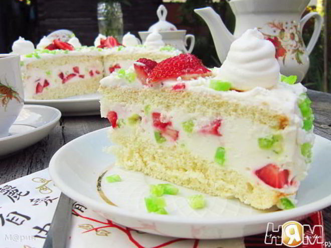 Рецепт воздушного торта клубника